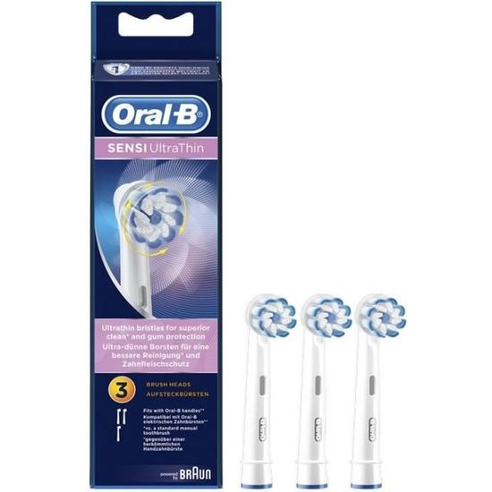 Oral-B Sensi Ultrathin Brossettes De Rechange Pour Brosse À Dents Électrique x3