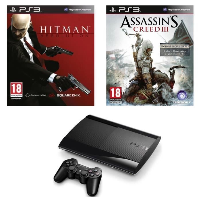 Pack PS3 12Go Slim+Hitman+Assassins Creed 3