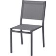 Ensemble table de jardin 6 personnes : Table + 6 chaises - Structure en aluminium - L180 x P 90 x H 72 cm - Gris anthracite-5