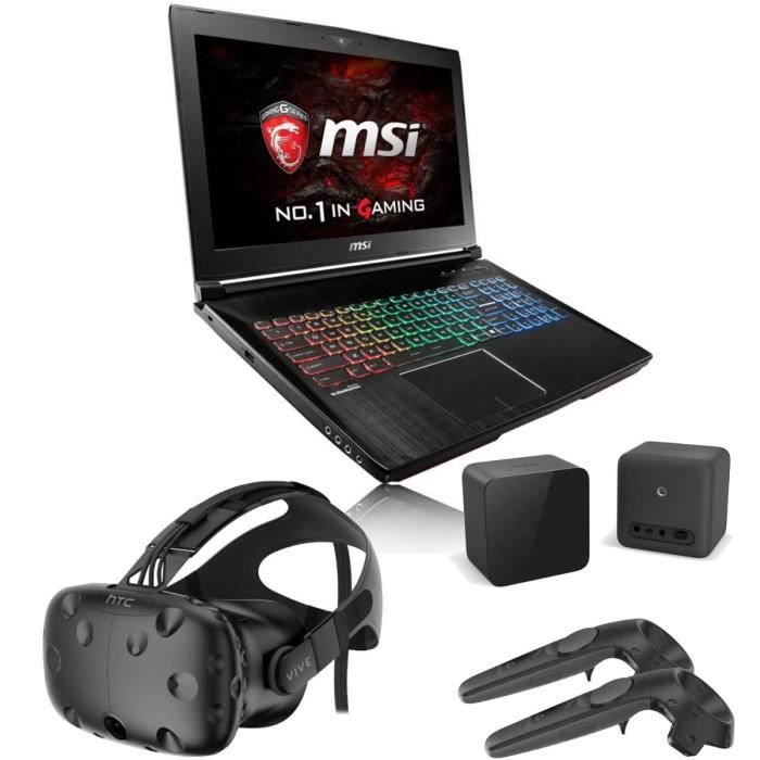 MSI PC Portable Gamer GT62VR 6RD-032FR + Casque VR HTC VIVE - 15,6'' FHD -  16Go RAM - Windows 10 - Core i7 - GTX1060 - 1To+128Go SSD - Cdiscount  Informatique