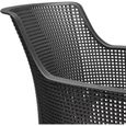Lot de 6 fauteuils de jardin en résine gris graphite - Allibert by KETER Elisa-2