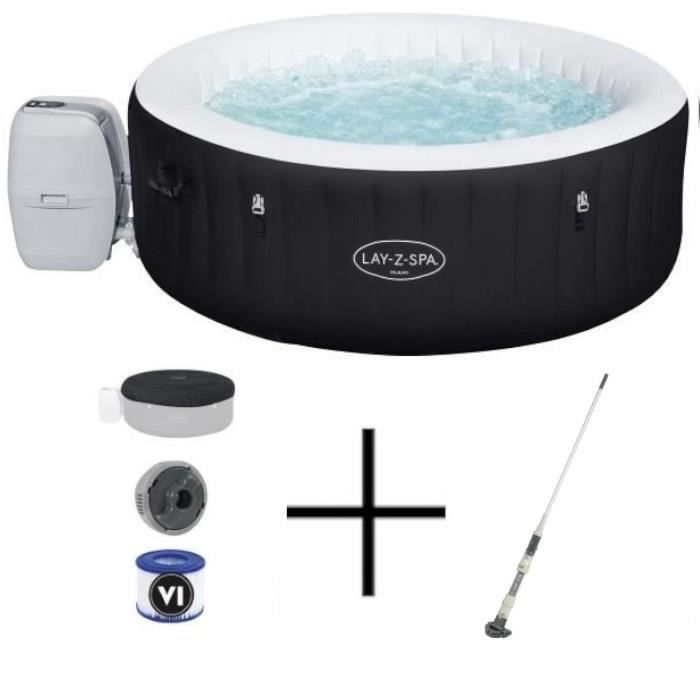 Spa gonflable BESTWAY Lay Z Spa Hawaii 140 airjets 196 x 71 cm 6 places Rond couverture cartouche diffuseur - vue 9