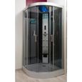 Cabine de douche hydromassante SKADI ONDEE - 140x80cm - Profilés aluminium - Noir mat - Sans silicone-1