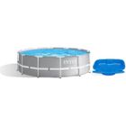 INTEX Kit piscine prism frame ronde tubulaire (ø)3,66 x (h)0,99m et pédiluve
