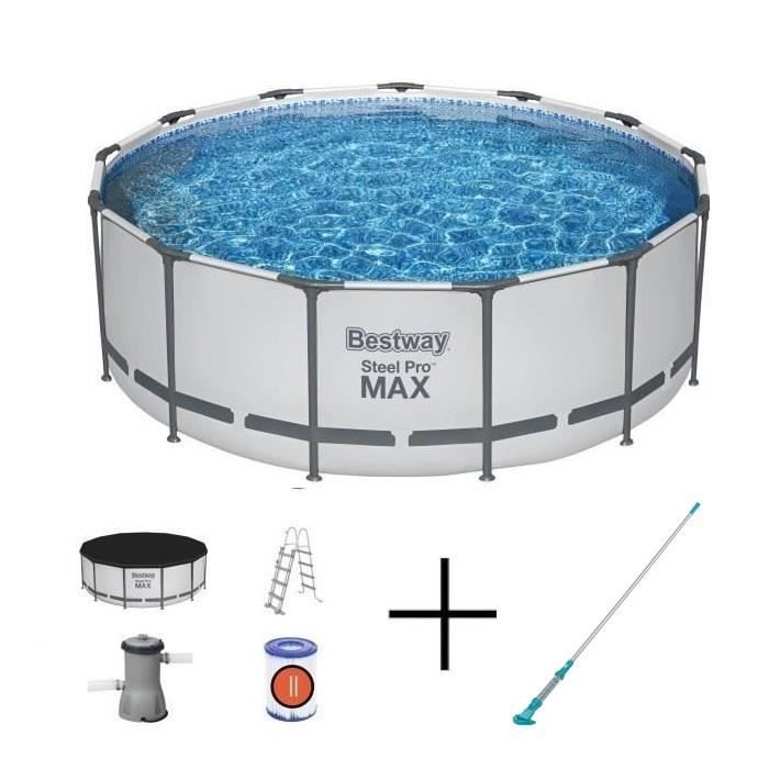 Kit Piscine hors sol tubulaire BESTWAY Steel Pro Max™ 396 x 122 cm Ronde Inclus pompe echelle bache et cartouche - vue 4