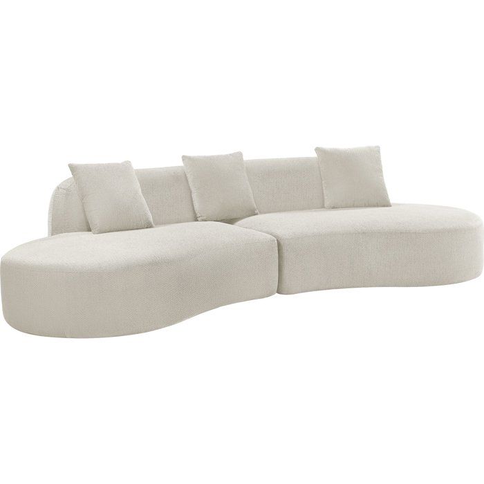 Canapé compressé modulable - 4 places - HARRY - Tissu Beige crème - 313 x 134 x 75 cm