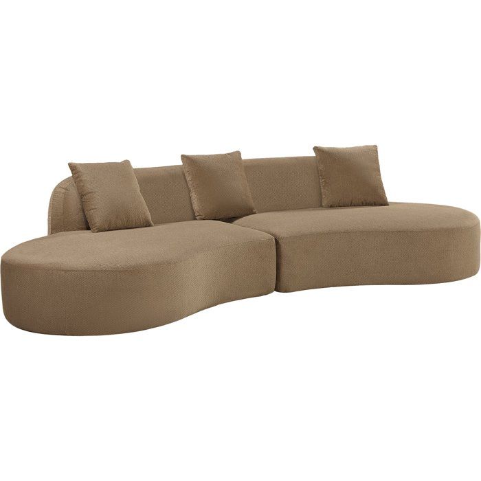Canapé compressé modulable 4 places HARRY Tissu Camel 313 x 134 x 75 cm