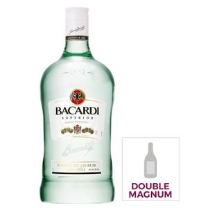 Bouteille d'alcool vide Rhum Bacardi Superior 1 litre -  France