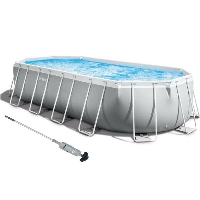 Kit piscine prism frame ovale tubulaire 6,10 x 3,05 x 1,22m et Nettoyeur