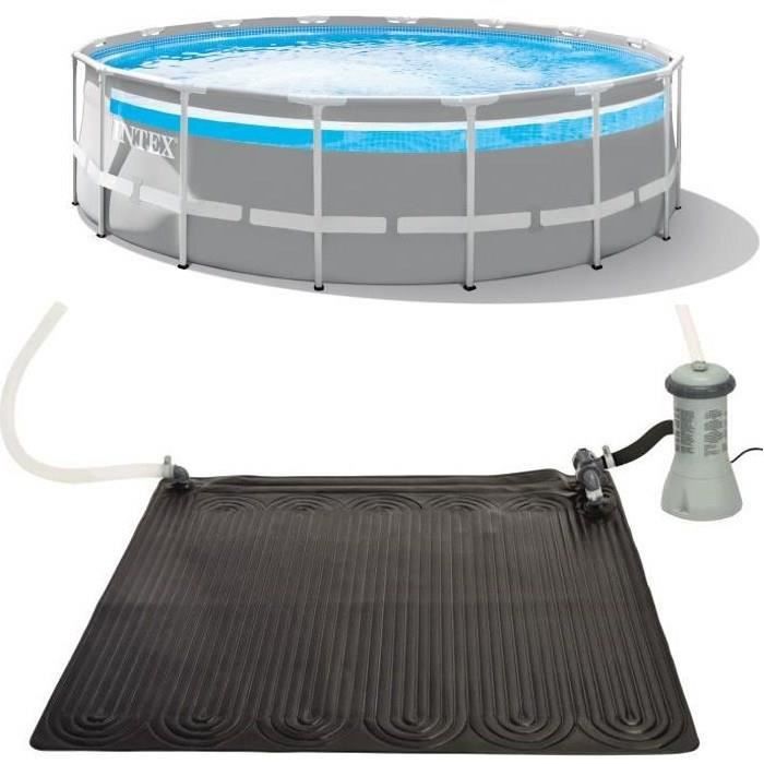 Kit piscine tubulaire clearview (ø)4,88 x (h)1,22m et chauffage solaire