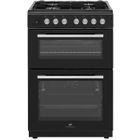 Cuisinière gaz - CONTINENTAL EDISON - CECDF6060IBD - Double fours - 4 feux - noir - L60 xP60 x H90 cm