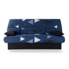 Canapé convertible clic clac 3 places - Tissu motif Bikini bleu - L 190 x P 92 cm - DREAM - Style Contemporain