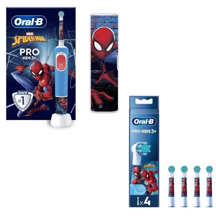 Brosse à Dents Électrique Oral-B Kids Spider-Man – 2 Modes, Étui de Voyage - vue 2