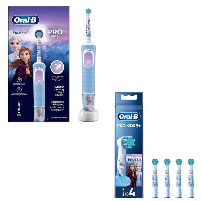 Brosse à dent Vitality Pro Kids Reine des Neiges + ORAL-B Brossettes Frozen x4 GT