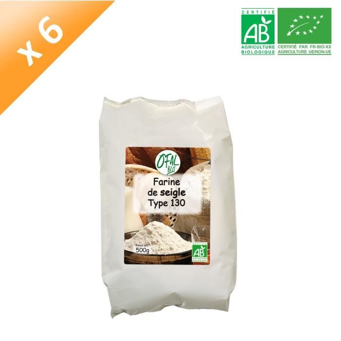 Ofal Bio Farine De Seigle Type 130 6x 500 G Achat Vente Farine Levure Ofal Bio Farine De Seigle T130 Cdiscount