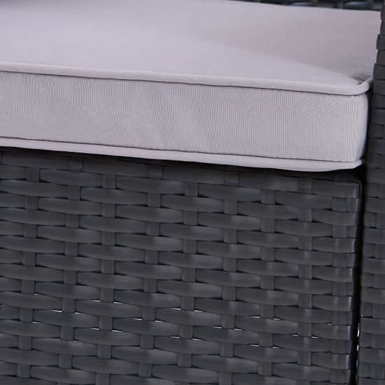 Salon De Jardin En Resine Tressee 4 Personnes Fidji Gris Achat