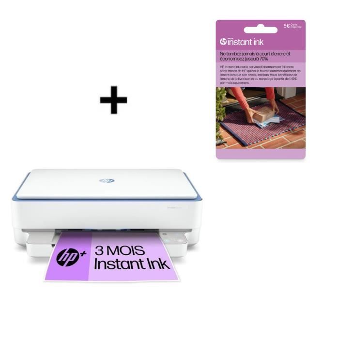 Imprimante tout-en-un HP Envy 6010e Jet d'encre couleur + Carte Instant Ink