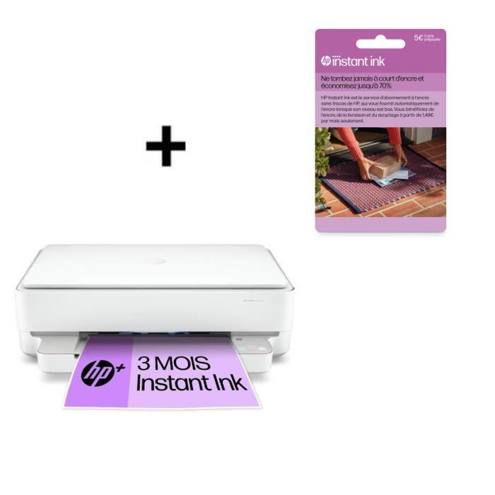 Imprimante tout-en-un HP Envy 6022e Jet d'encre couleur + Carte Instant Ink