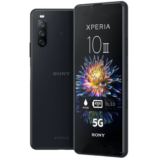 Smartphone Sony Xperia 10 III - Noir - 5G - 6Go RAM - 128Go de stockage - Double SIM