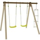 ALEO BY TRIGANO TRIGANO Portique bois et métal PIKI - 1,90m - 2 balançoires et 1 échelle