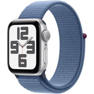 MONTRE CONNECTÉE Apple Watch SE GPS - 40mm - Boîtier Silver Aluminium - Bracelet Winter Blue Sport Loop