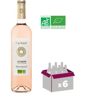 VIN ROSE Estandon Pur Soleil Méditerrannée - Vin rosé de Provence - Bio x6