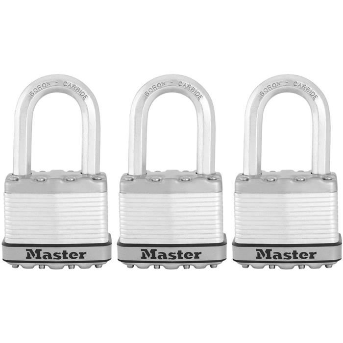 Cadenas Haute Sécurité - MASTER LOCK - M115EURTRILF - A Clé - Acier Laminé Recouvert - Extérieur - A
