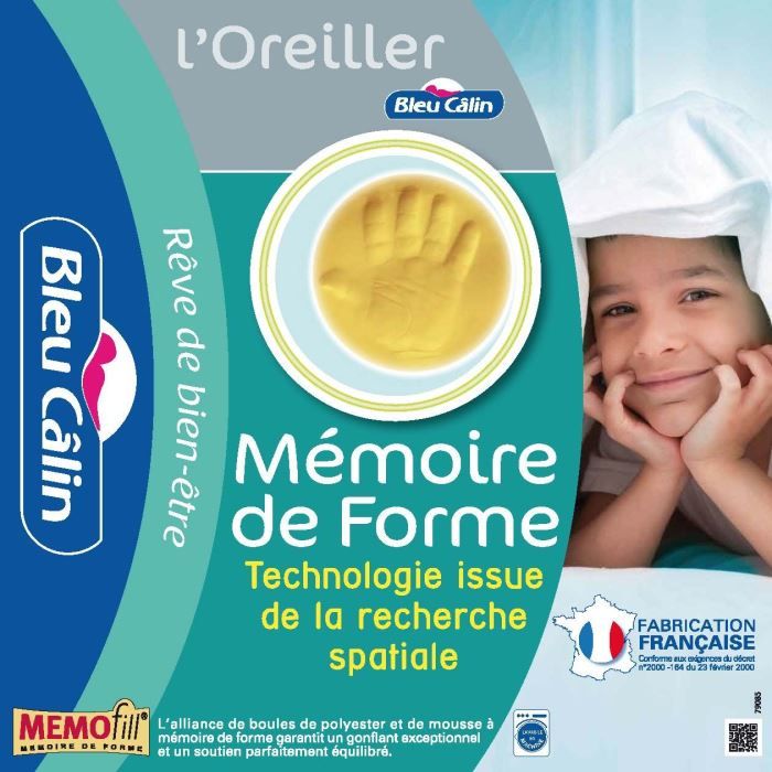 Bleu Calin Oreiller Memofill 60x60cm Achat Vente Oreiller Cdiscount
