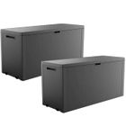 Lot de 2 coffres de rangement - KETER - Emily - Extérieur - Résine - 270 L - Gris