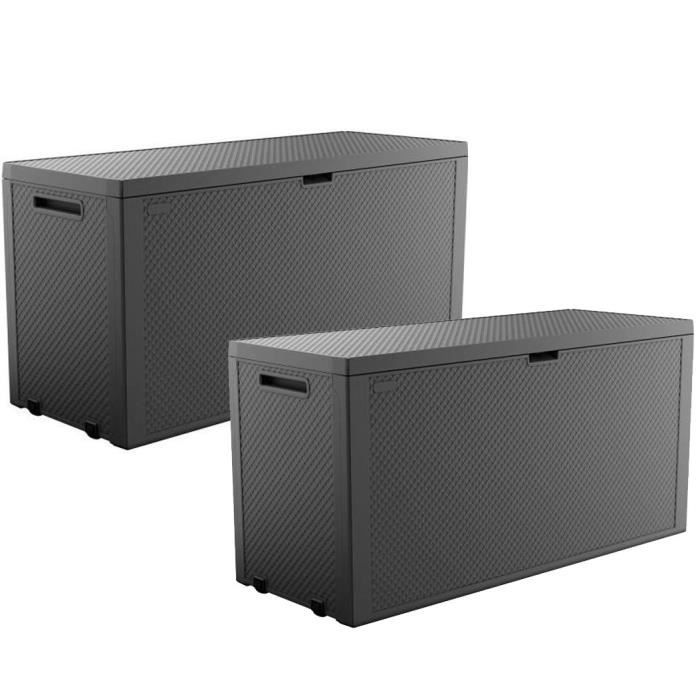Coffre de rangement KETER extérieur en résine 270 litres Malle de jardin Emily - vue 2