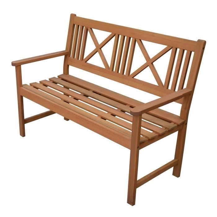 Banc De Jardin 120cm En Bois Exotique Eucalyptus Fsc 120 X 60 X 90 Cm Achat Vente Banc D Exterieur Banc De Jardin 2 Personnes Cdiscount