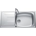 LUISINA EWI Evier cuisine à encastrer 1 grand bac + 1 égouttoir Saphir - Inox - 100 x 50 x 20 cm