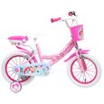 Vélo Enfant 14'' PRINCESS - Rose - Disney Princesses - Pignon Fixe - Freins Caliper-0