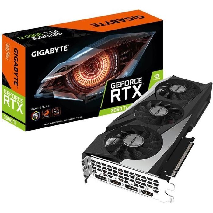 Gigabyte GeForce RTX 3060 Ti GAMING OC 8G rev. 2.0 Carte graphique GF RTX 3060 Ti 8 Go GDDR6 PCIe 4.0 x16 2 x HDMI 2 x DisplayPort - vue 5