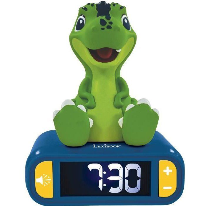 Réveil Programmable Enfants Ixydor Réveil Enfant Dinosaure - Veilleuse, 3 Alarmes, 6 Musiques - Réveil Ludique Et éducatif Veilleuse Dinosaure