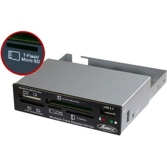 ADVANCE CR 10INT lecteur de carte mémoire USB 2.0 Interne Métallique Neuf - vue 4
