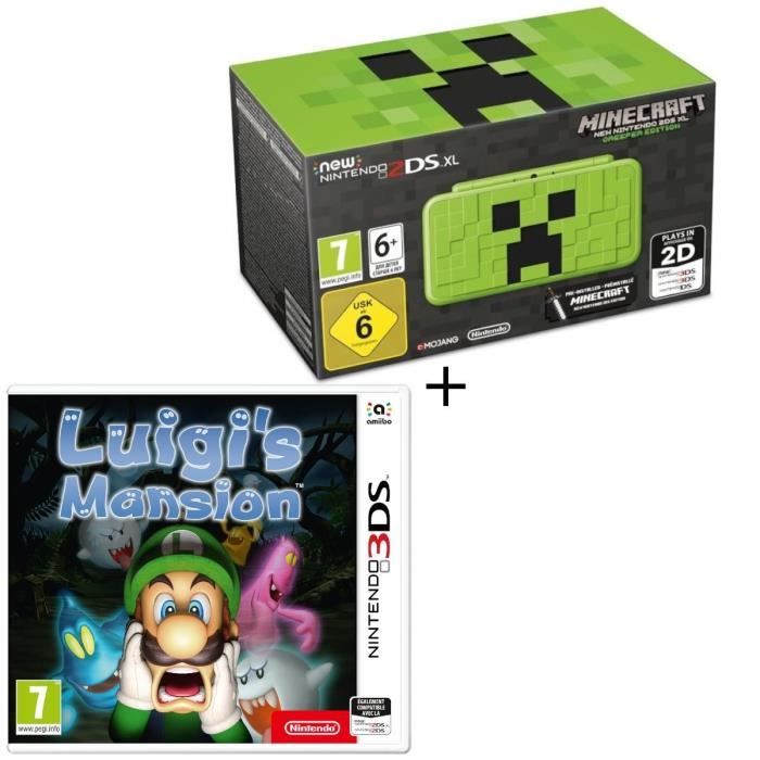 nintendo 2ds xl minecraft creeper edition console