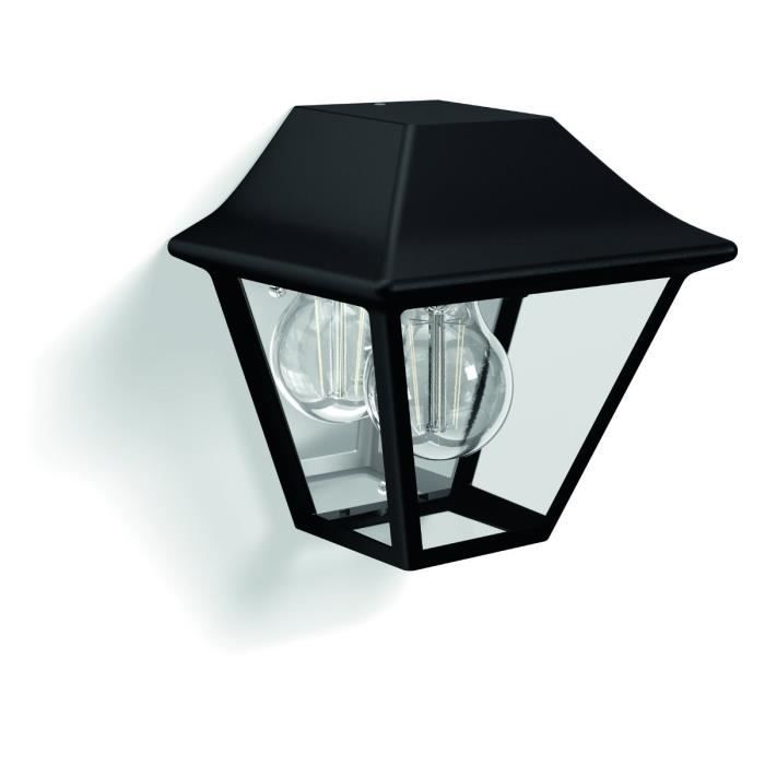 Demi Applique extérieure - PHILIPS - Alpenglow - Noire - 1x9.5W - Halogène