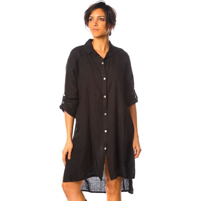 Chemise longue lin femme store