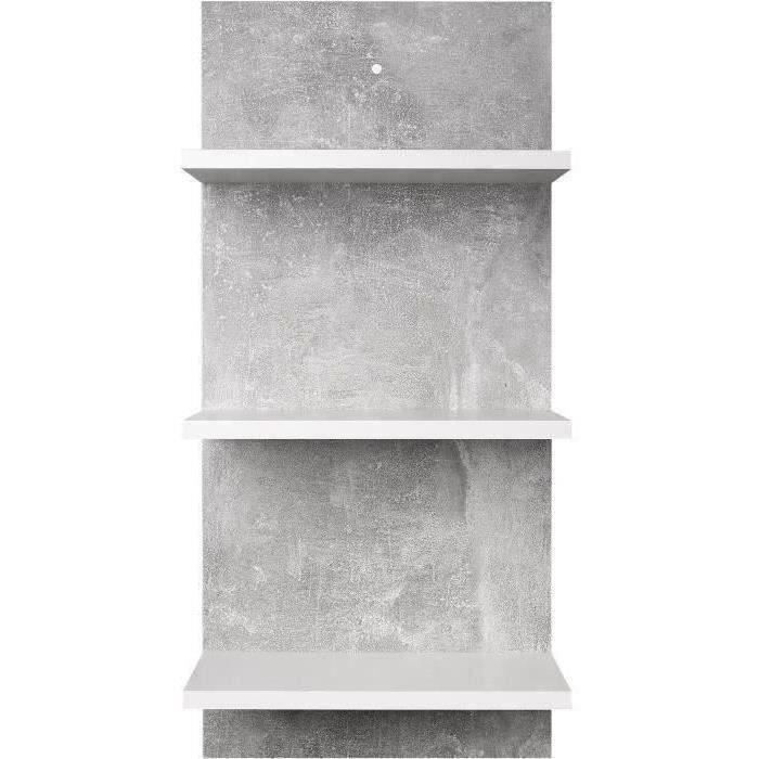 Ensemble Meuble Salle De Bain Vicco Kiko - Blanc Mat / Imitation Béton - 3 Pièces - Neuf