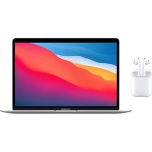 Pack Apple - 13,3" MacBook Air (2020) - Puce Apple M1 - RAM 8Go - Stockage 256Go - Argent - AZERTY + AIRPODS Blanc