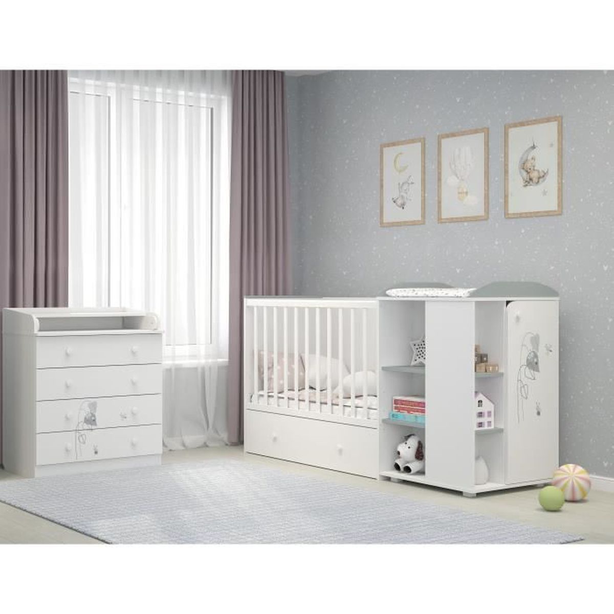 Amis Chambre Duo Lit 60 X 1 Cm Evolutif Commode Achat Vente Chambre Complete Bebe Soldes Cdiscount