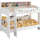 PARISOT Lits superposés enfant 2 x 90x200 cm - Décor Chêne et Blanc Ombre - Sommiers inclus - JIM