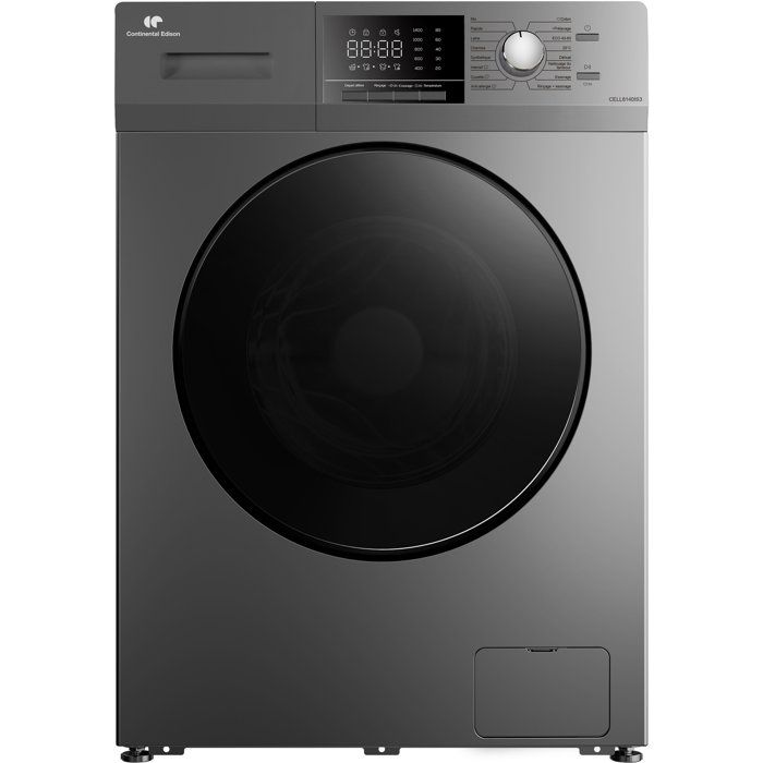 CONTINENTAL EDISON  CELL8140IS3 - Lave-linge hublot 8 kg - Inverter - 1400 tr/min - Argent