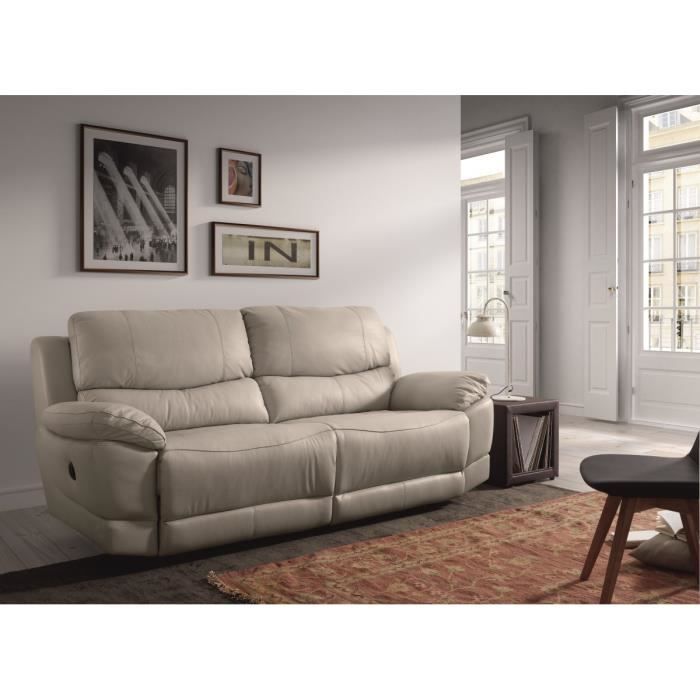 Le Mans Canape Droit De Relaxation En Cuir 3 Places 210x98x97 Cm