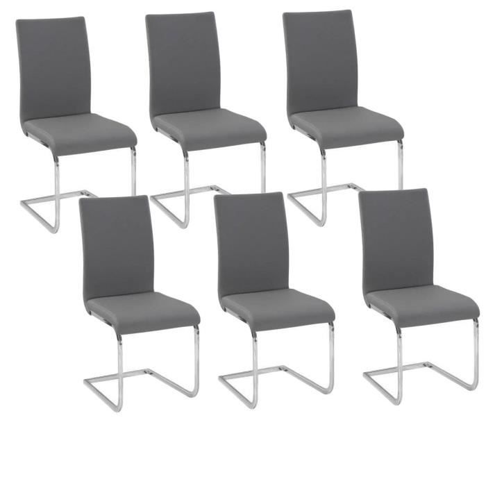 LEA Lot de 6 Chaises de salle à manger grises  Achat / Vente chaise