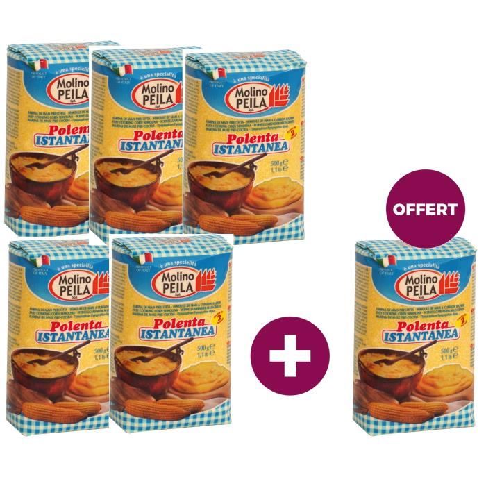 MOLINO PEILA Lot de 6 Farines de maïs pour polenta instantanée 500 g 1 offert Cdiscount Au