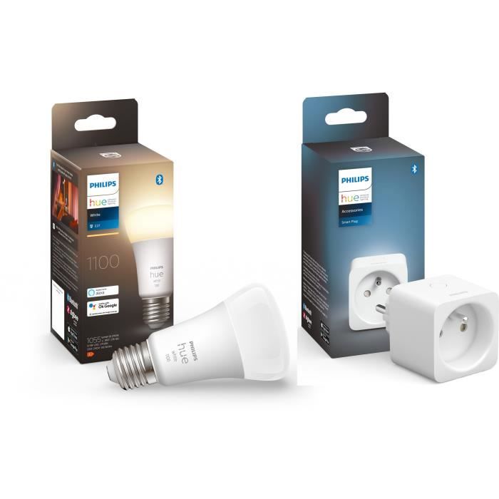 PHILIPS Hue White Ambiance Kit de démarrage ampoule LED connectée - E27 x3 et télécommande Hue + 1 p
