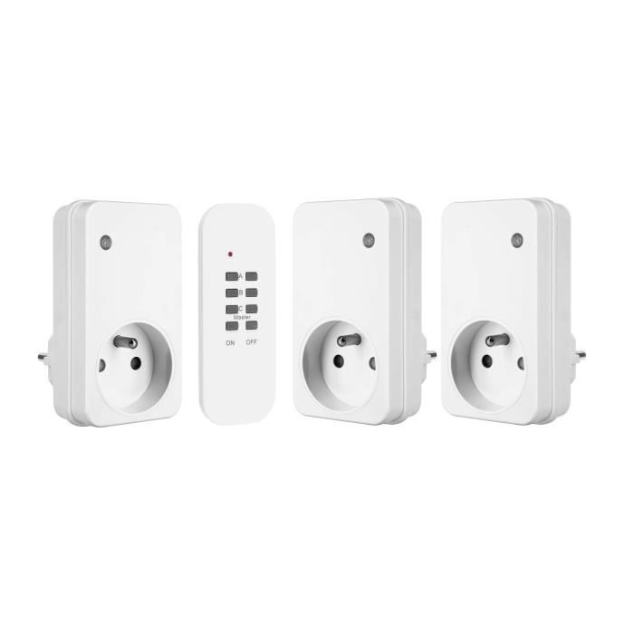 Lot de 3 Prise Télécommandée Sans Fil,Telecommande Prises On/Off Prise de  Courant Domotique Sans Fil Commande à Distance Prise. - Cdiscount Bricolage