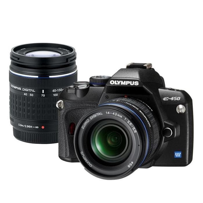 Olympus E-450 Appareil photo numérique Reflex 10 Mpix Kit + Objectif 14 42 mm + Objectif 40 150